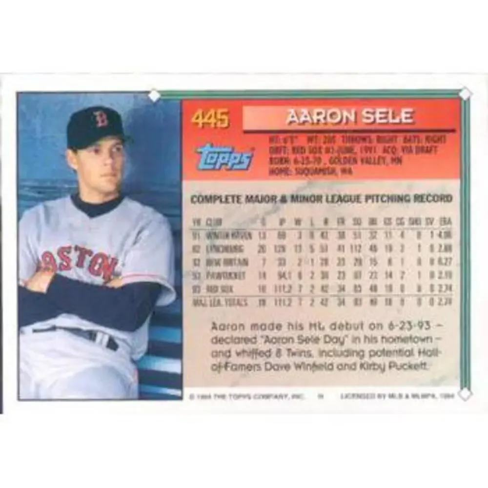 1994 Topps Aaron Sele # 445 Boston Red Sox